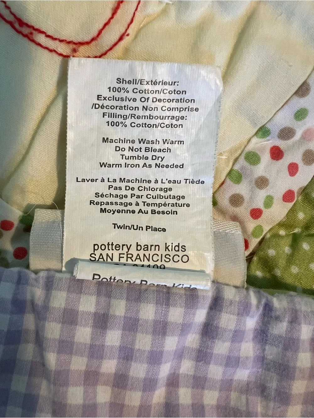 🧁Pottery Barn Kids Summer Birds Flowers Reversible Twin Quilt • Purple & Green